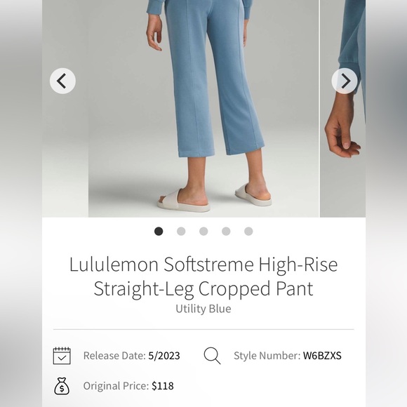 Lululemon Softstreme High-Rise Straight-Leg Cropped Pant Utility Blue - Picture 5 of 5